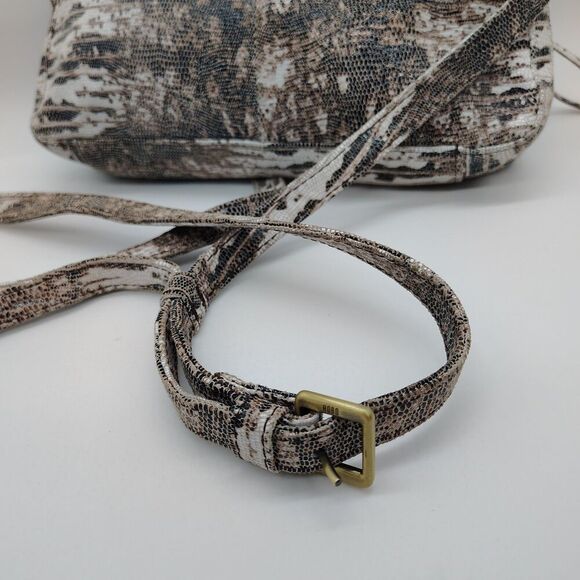 Hobo Exotic Snake Leather Crossbody Adjustable Boho Reptile Original Neutral - Picture 8 of 11